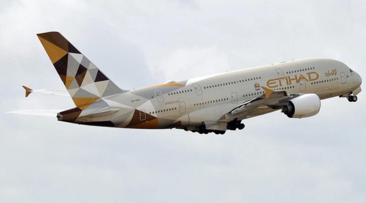 A380 Eithad po starcie z lotniska Tarbes, fot. aerotime