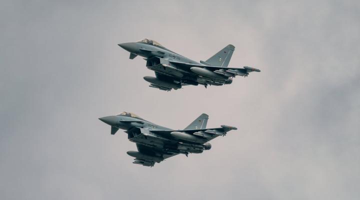 Niemieckie myśliwce Eurofighter (fot. Siły Powietrzne Łotwy)