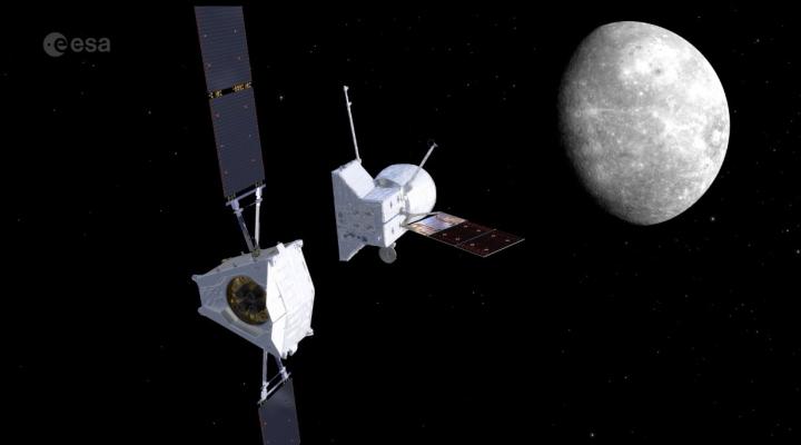Przylot sondy BepiColombo do Merkurego (fot. ESA)
