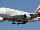 A380 linii Emirates podczas podejścia dolądowania, fot. Khaleej