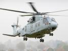 Dziewiczy lot zmodernizowanego śmigłowca AW101 Merlin Mk4 Królewskiej Marynarki Wojennej (fot. Leonardo)