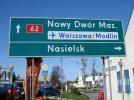 Oznakowanie dojazdu do lotniska Warszawa Modlin