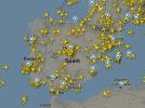 Ruch lotniczy nad Hiszpanią (fot. flightradar24.com)