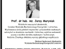 Jerzy Maryniak - nekrolog. Źródło: http://www.meil.pw.edu.pl/