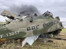 Wrak zestrzelonego rosyjskiego śmigłowca Mi-24 (fot. Marynarka Wojenna Sił Zbrojnych Ukrainy)