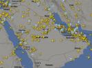 Ruch lotniczy nad Arabią Saudyjską (fot. flightradar24.com)