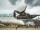 Śmigłowiec CH53 ładowany na pokład Belugi podczas testów przeprowadzonych w zakładzie Airbusa w Manching. (fot. Airbus Defence and Space GmbH 2022)