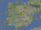 Ruch lotniczy nad Hiszpanią (fot. flightradar24.com)