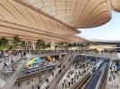Centralny Port Komunikacyjny - wnętrze z peronami - wstępna koncepcja projektowa (fot. Foster + Partners)