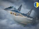 MiG-29 w locie - ukraińskie barwy w rogu (fot. Piotr Łysakowski)