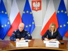 Podpisanie porozumienia o współpracy pomiędzy KGP a PAŻP (fot. Grzegorz Utnik, Gabinet Komendanta Głównego Policji)