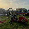 Miejsce wypadku motoparalotni w miejscowości Sitaniec (fot. Komenda Miejska PSP w Zamościu, Facebook)2