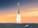 Wizualizacja Ariane 6 wlatującej w przestrzeń kosmiczną (fot. ESA)