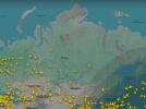 Ruch lotniczy nad Syberią (fot. Flightradar24)