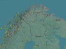 Ruch lotniczy na północy Norwegii (fot. flightradar24.com)