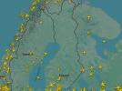 Przestrzeń powietrzna Finlandii (fot. Flightradar24)