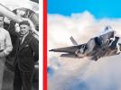 Stanisław Wigura i Franciszek Żwirko, 1932 (fot. Nieznany fotograf wydawnictwa Ilustrowany Kurier Codzienny, Domena publiczna, Wikimedia Commons), F-35 polskich Sił Powietrznych (fot. st.sierż. Rafał Samluk, Combat Camera DORSZ)