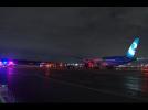 Wypadek podczas wypychania A350 na lotnisku w Montrealu, fot. kadr youtube