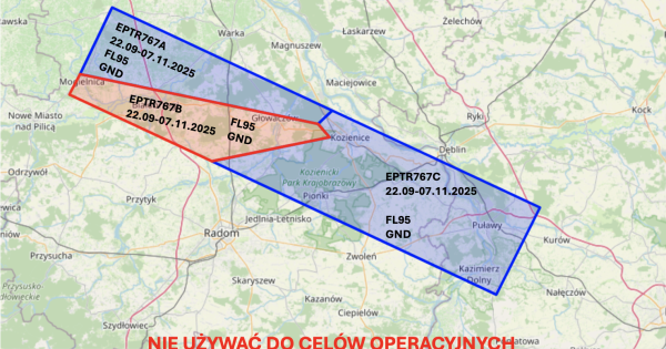 Piloci, uwaga na strefy TR767A, B i C
